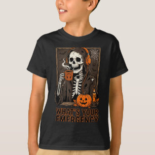 Camiseta Esqueleto de emergência de Halloween 911 despachan