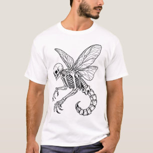 Camiseta Esqueleto de Escorpião Alado – Criatura de Fantasi