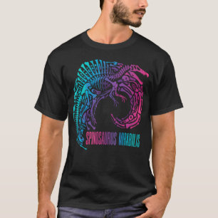 Camiseta Esqueleto de Espinossauro Fóssil de Dinossauro Pré