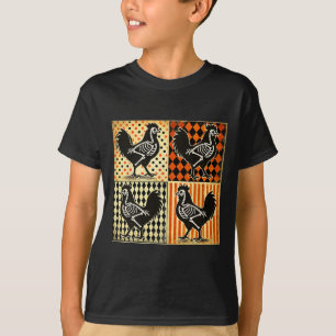 Camiseta Esqueleto de Frango de Halloween Frango Fazenda An