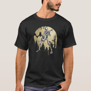 Camiseta Esqueleto de guitarrista engraçado tocando guitarr