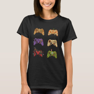 Camiseta Esqueleto de Halloween Controles de Jogos Zumbis M