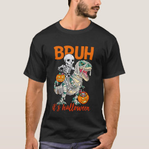 Camiseta Esqueleto de Halloween de 2019 andando de Dinossau