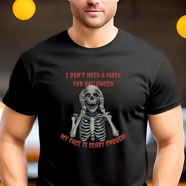 Camiseta Esqueleto de Halloween Personalizado Engraçado (Criador carregado)