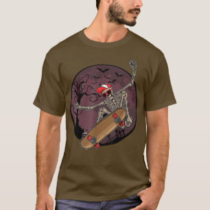 Camiseta Esqueleto de Halloween Skater Funny Skateboard Cri