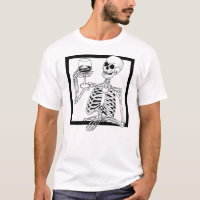 esqueleto de halloween skeleton bebendo wine skele