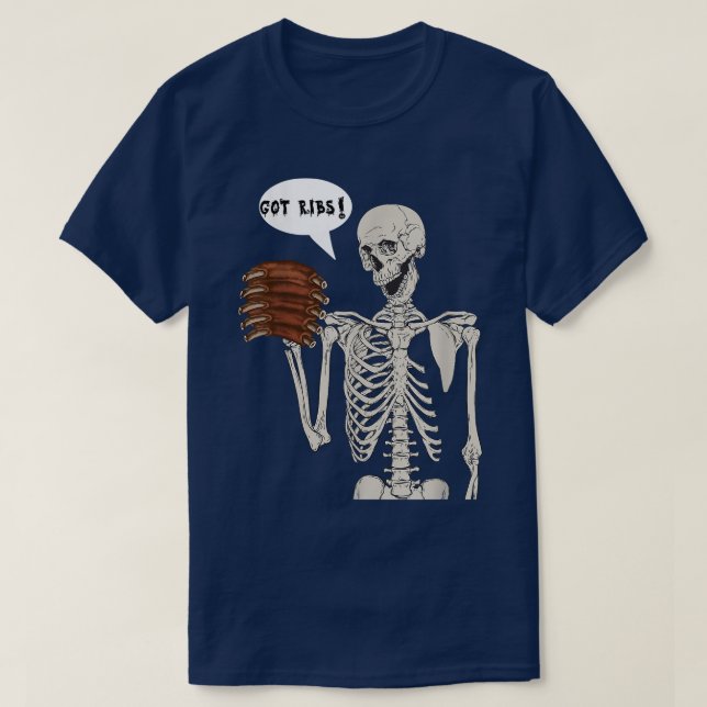 Camiseta esqueleto de halloween tem costelas  (Frente do Design)