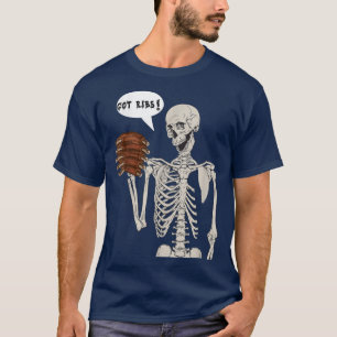 Camiseta esqueleto de halloween tem costelas