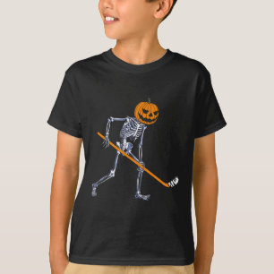 Camiseta Esqueleto de hóquei no gelo Abóbora Fantasia de Ha