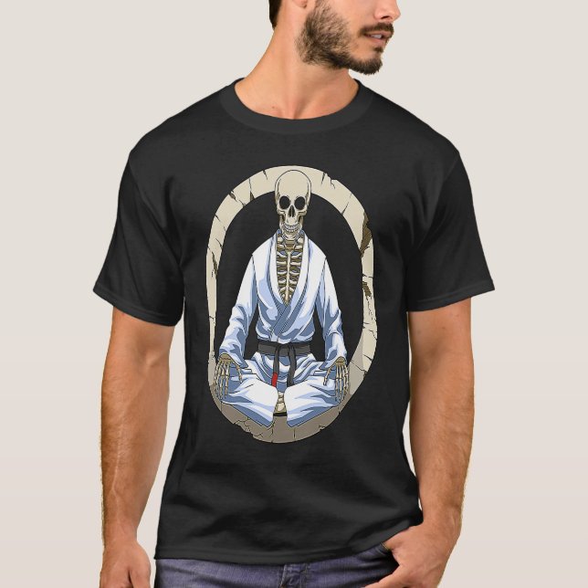 Camiseta Esqueleto de Jiu Jitsu Brasileiro e BJJ (Frente)