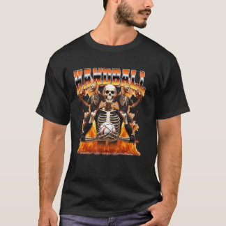 Camiseta Esqueleto de Jogador de Handebol Estilo Bootleg do