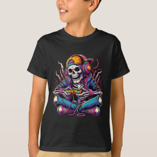 Camiseta Esqueleto de jogador Halloween Meninas Adolescente