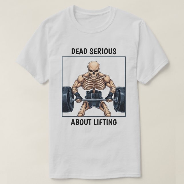 Camiseta Esqueleto de levantamento de peso (Frente do Design)