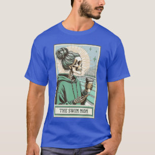 Camiseta Esqueleto de Mãe que Nada Cartão Treinadora de Nat