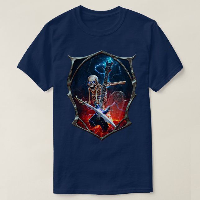 Camiseta Esqueleto de metal (Frente do Design)