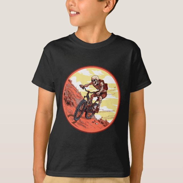 Camiseta Esqueleto de Montanhista Monstro Retro Horror Biqu (Frente)