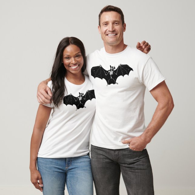 Camiseta Esqueleto de morcego de Halloween (Unissex)