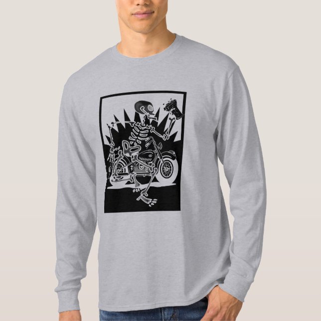 Camiseta Esqueleto de motocicleta (Frente)