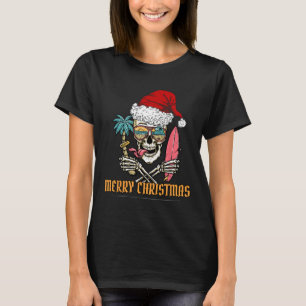 Camiseta Esqueleto de Natal de Verão -- Sa de Surf de Praia