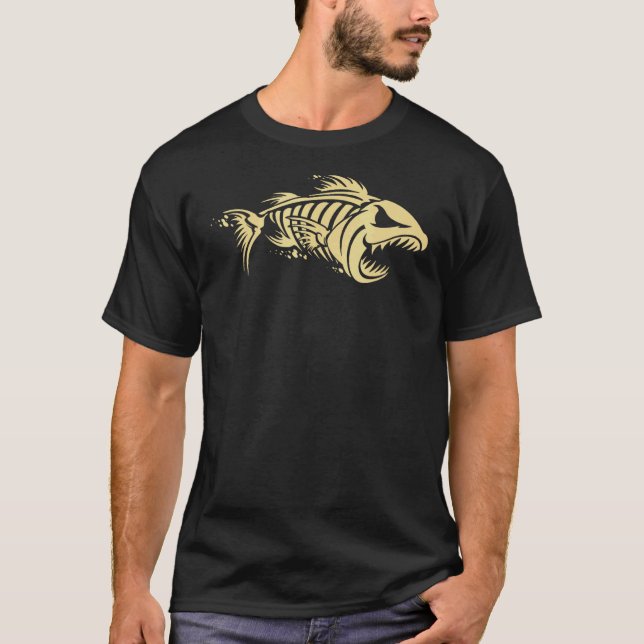 Camiseta Esqueleto de Peixe Ósseo (Frente)