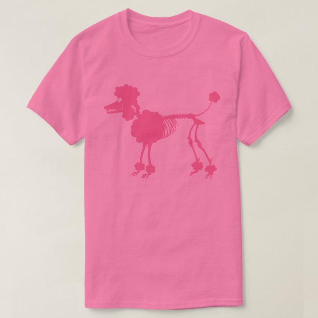 Camiseta Esqueleto de Poodle Rosa (Frente do Design)