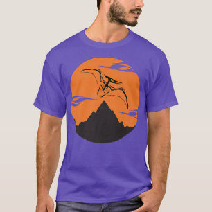 Camiseta Esqueleto De Pteranodon Com Desenho De Fundo Color