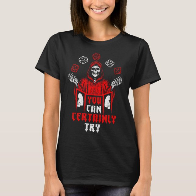 Camiseta Esqueleto de RPG Gaming que você certamente pode t (Frente)