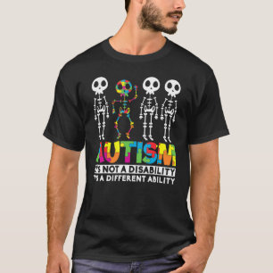Camiseta Esqueleto De Sensibilização Autismo Não É Uma