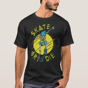 Camiseta Esqueleto de skate Esquelete ou morra