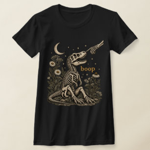 Camiseta Esqueleto de T Rex Vintage Boop Dinossauro Gótico