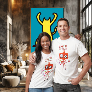 Camiseta Esqueleto de Ténis Divertido   Não posso. Tenho Té