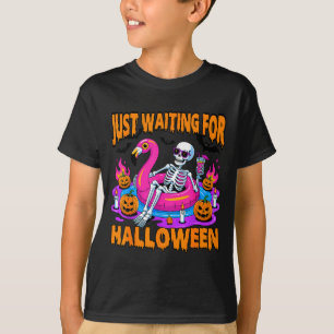 Camiseta Esqueleto de verão assustador engraçado esperando 
