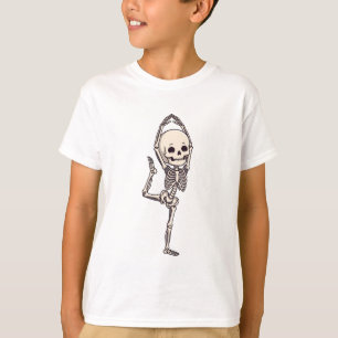 Camiseta Esqueleto de Yoga Espírito Zen Crianças