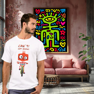 Camiseta Esqueleto Divertido de Ciclismo Não Posso. Estou