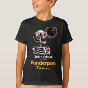 Camiseta Esqueleto Divertido Eclipse Solar Vanderpool Texas