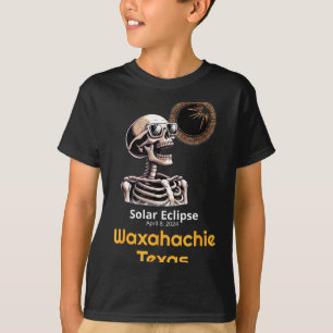 Camiseta Esqueleto Divertido Eclipse Solar Waxahachie Texas
