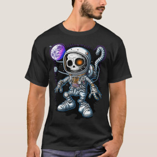 Camiseta Esqueleto do Astronauta Chibi Cute