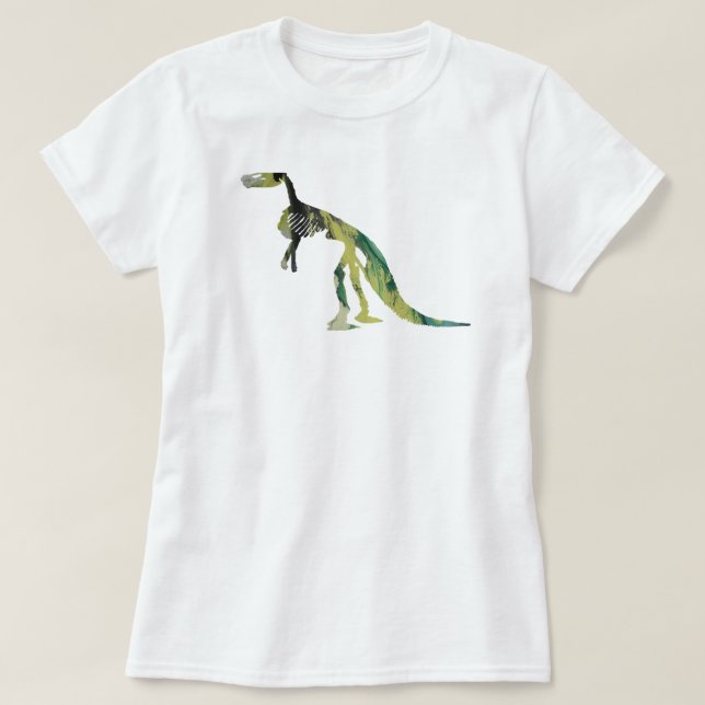 Camiseta esqueleto do claosaurus (Frente do Design)