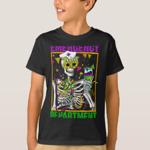 Camiseta Esqueleto do departamento de emergência mardi gras