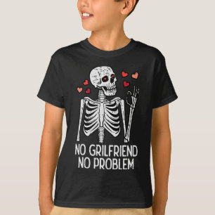 Camiseta Esqueleto do Dia Anti-San Valentim Sem Problema de