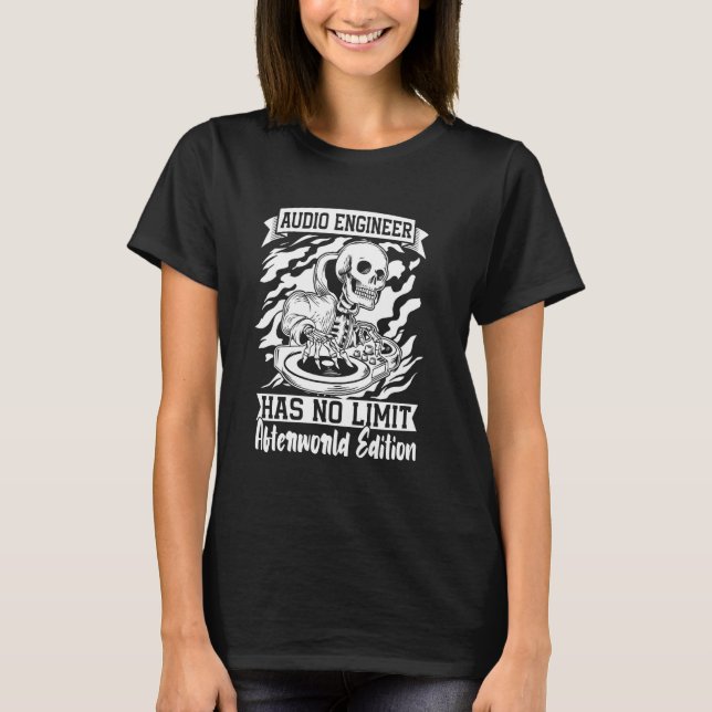 Camiseta Esqueleto do Engenheiro de áudio - Produtor Studio (Frente)