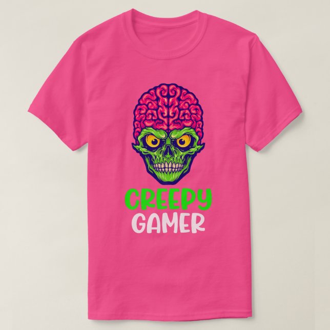 Camiseta Esqueleto do Jogo de Vídeo do Halloween do Zombie  (Frente do Design)