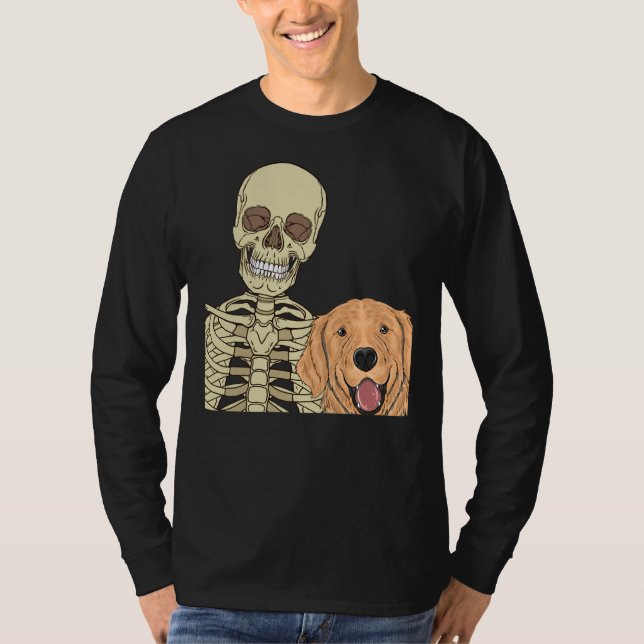 Camiseta Esqueleto do ouro Retriever Friend (Frente)