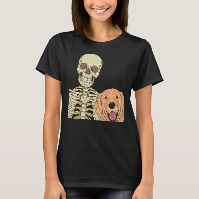 Camiseta Esqueleto do ouro Retriever Friend (Frente)