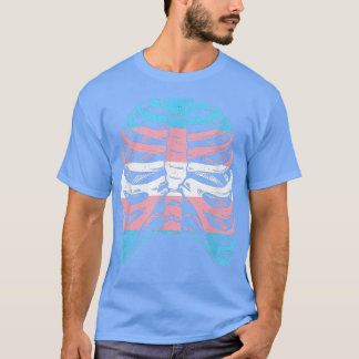 Camiseta Esqueleto do Sinalizador Trans do Orgulho Transgên