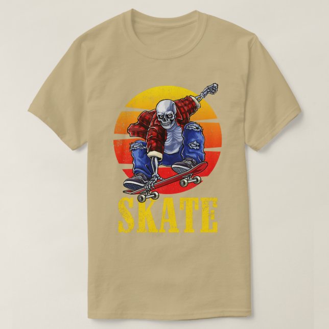 Camiseta Esqueleto do Skate de skate (Frente do Design)