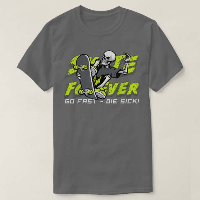 Camiseta Esqueleto do skate Mens  (Frente do Design)