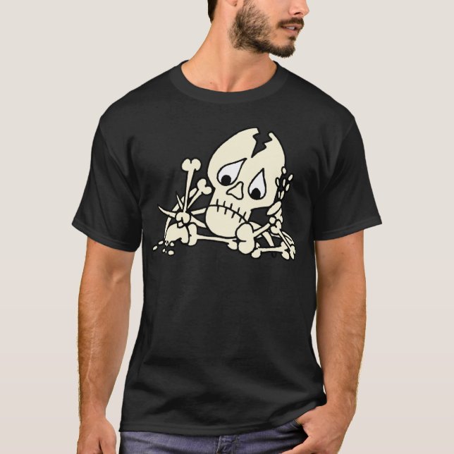 Camiseta Esqueleto dos Ossos Quebrados de Cartoon (Frente)