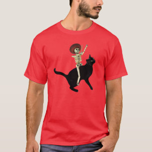 Camiseta Esqueleto em Cat T-Shirt
