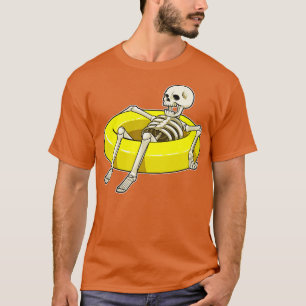 Camiseta Esqueleto em Natação com anel de Natação
